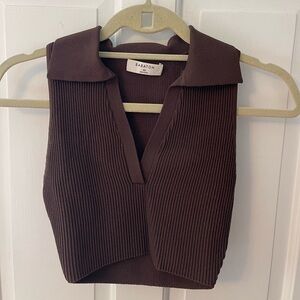 Aritzia brown crop top